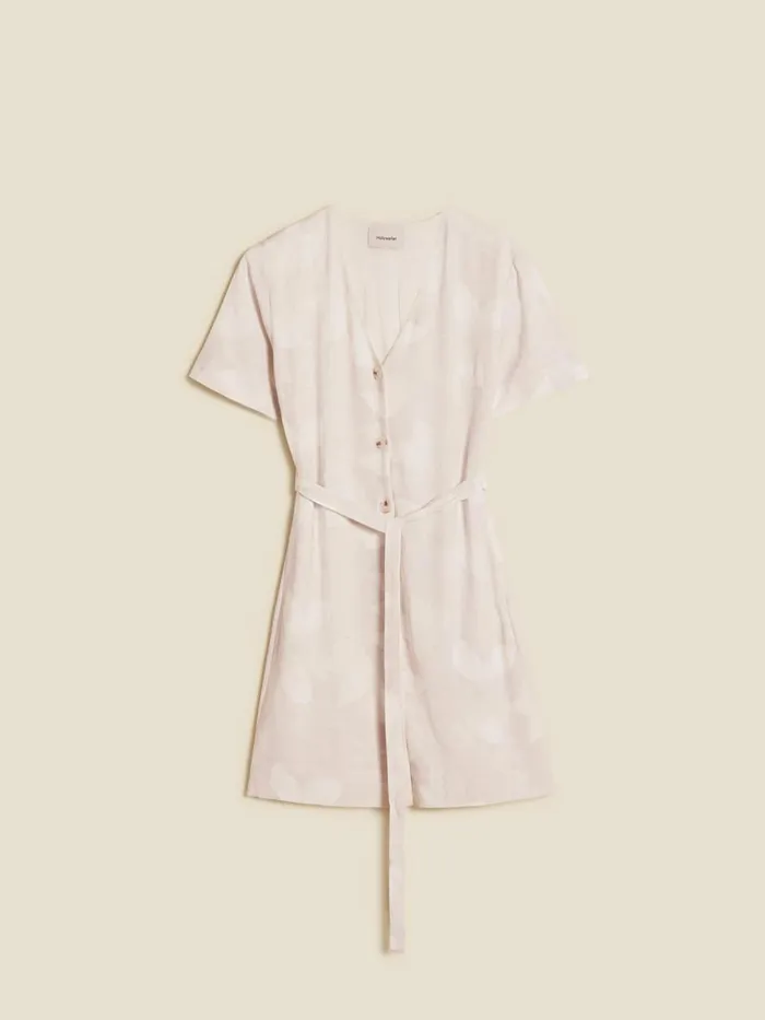 Dresses and Skirts Women Holzweiler Cari Short Print Dress Ecru Mix
