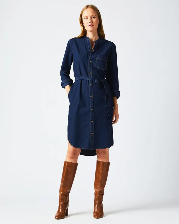 Dresses Women Billy Reid Shoals Denim Shirttail Dress Double Dye