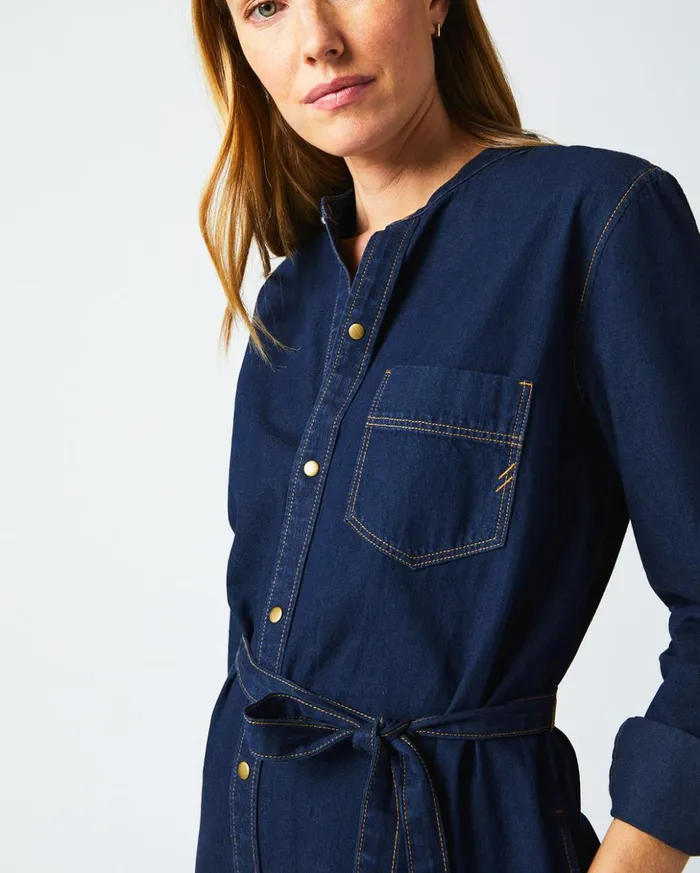 Dresses Women Billy Reid Shoals Denim Shirttail Dress Double Dye