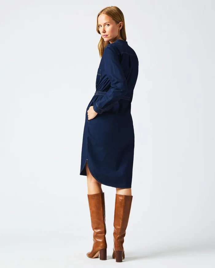 Dresses Women Billy Reid Shoals Denim Shirttail Dress Double Dye