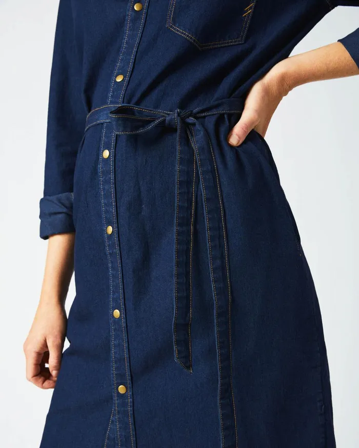 Dresses Women Billy Reid Shoals Denim Shirttail Dress Double Dye