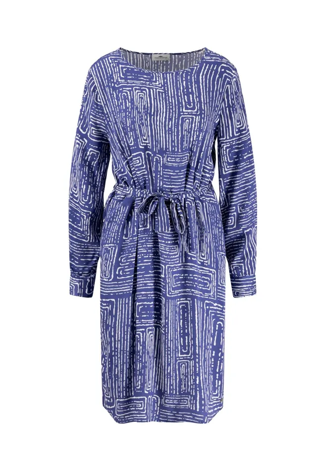 Dresses Women FYNCHHATTON Long Dress With All overprint And Waist Belt Blue Purple