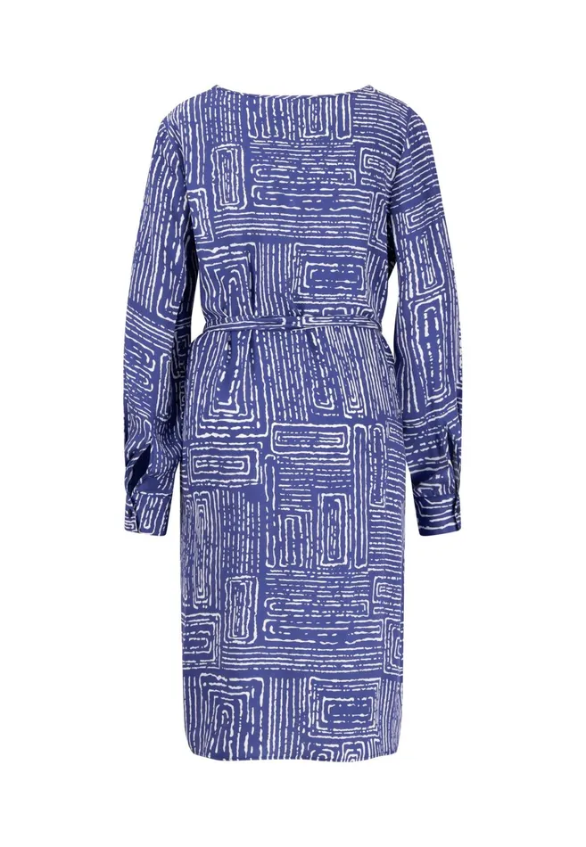 Dresses Women FYNCHHATTON Long Dress With All overprint And Waist Belt Blue Purple