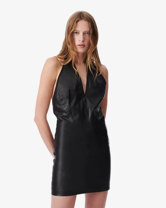Dresses Women IRO AYLA HALTER LEATHER DRESS
