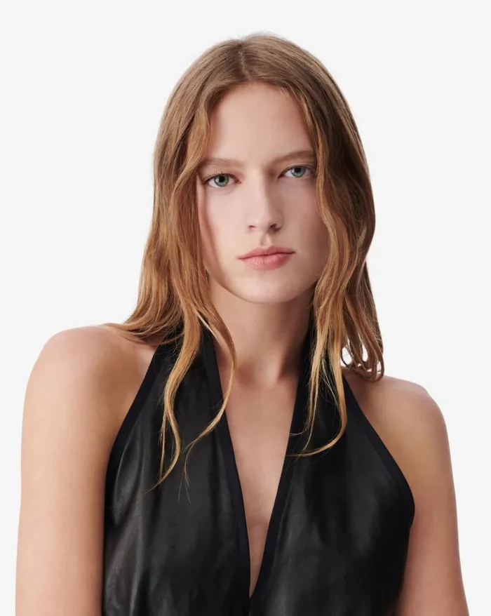 Dresses Women IRO AYLA HALTER LEATHER DRESS