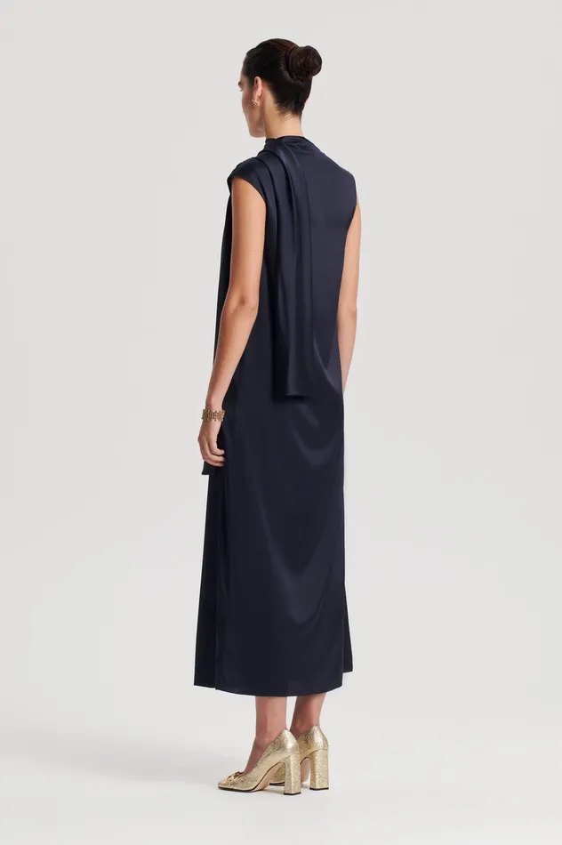 Dresses Women Scanlan Theodore SILK CRAVAT DRESS NAVY Dresses Women Scanlan Theodore SILK CRAVAT DRESS NAVY