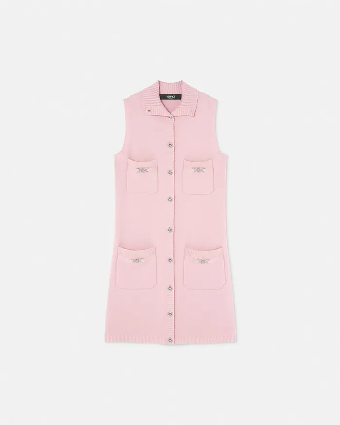 Dresses Women Versace CashmereBlend Shift Knit Mini Dress Light Pink