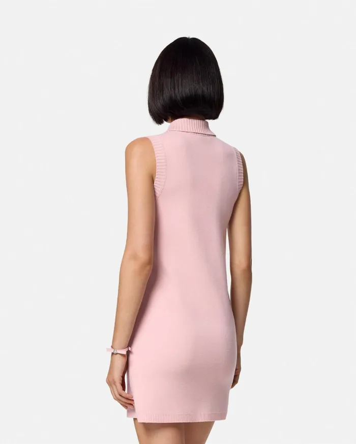 Dresses Women Versace CashmereBlend Shift Knit Mini Dress Light Pink