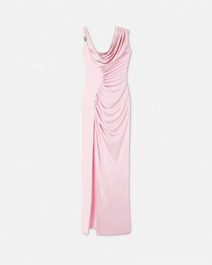 Dresses Women Versace Medusa 03995 Draped Gown Light Pink