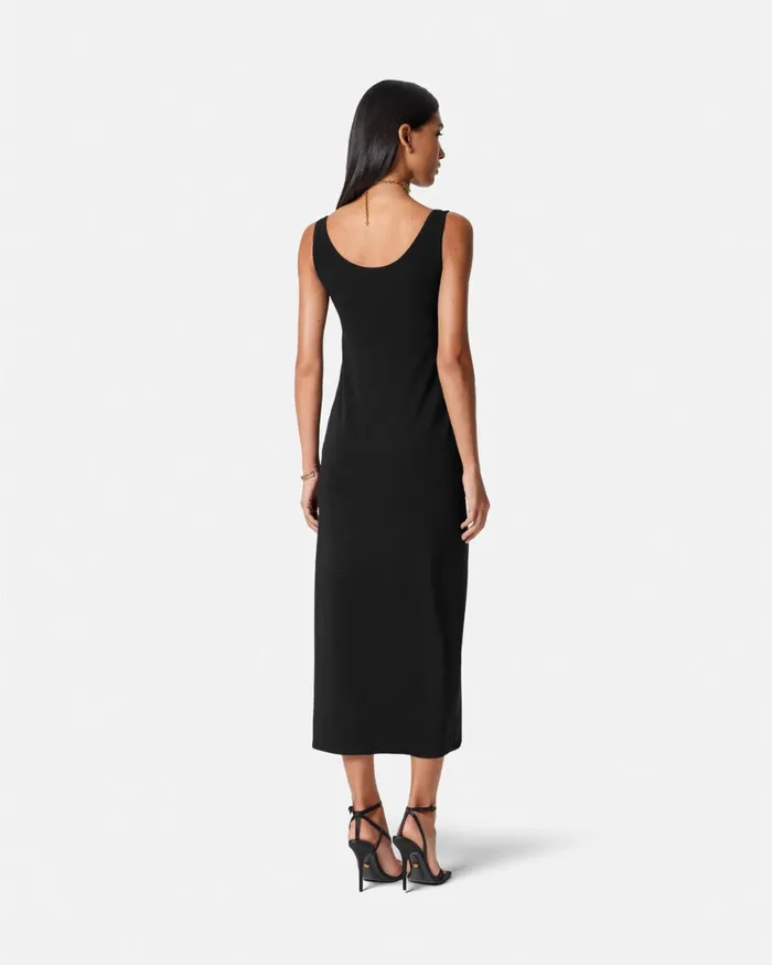 Dresses Women Versace Medusa 03995 Long Dress Black