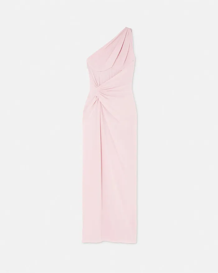 Dresses Women Versace OneShoulder Silk Georgette Gown Light Pink