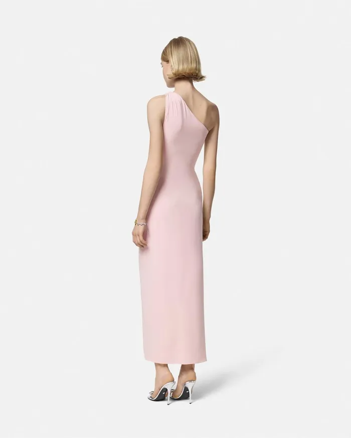 Dresses Women Versace OneShoulder Silk Georgette Gown Light Pink
