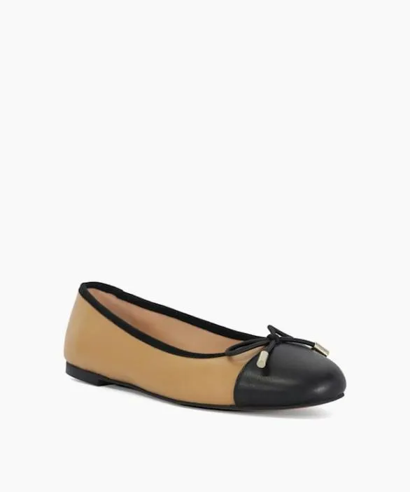 Dune London Ballet Pumps Women Highest Camel Toe Cap Ballet Pump Brown