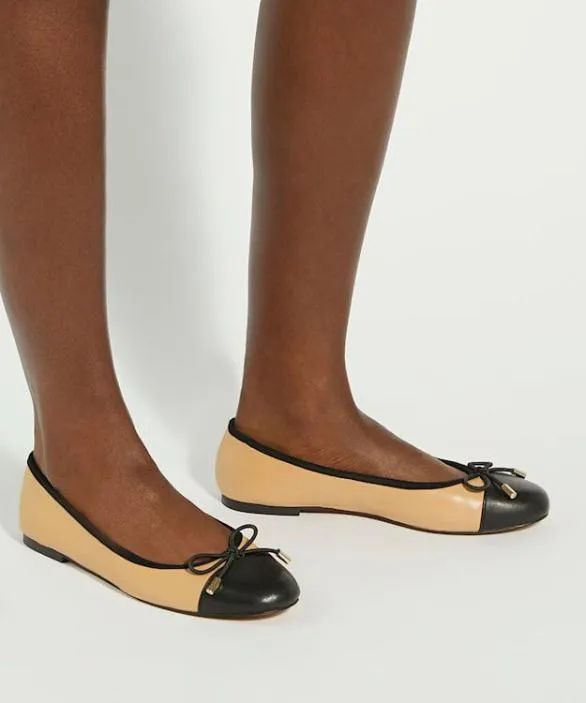 Dune London Ballet Pumps Women Highest Camel Toe Cap Ballet Pump Brown