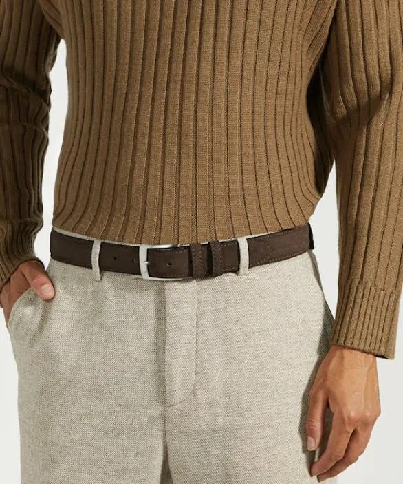 Dune London Belts Men Osdlt Brown Grey Suede Belt Brown