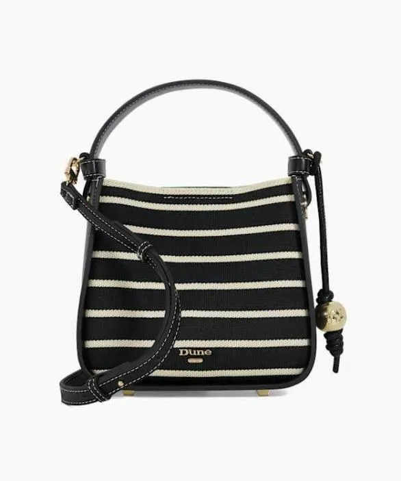 Dune London Black Handbags Women Daniella Black Monochrome Stripe Shoulder Bag Black Dune London Black Handbags Women Daniella Black Monochrome Stripe Shoulder Bag Black