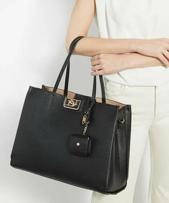 Dune London Black Handbags Women Direct Black Double Grab Handle Tote Bag Black