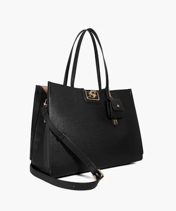 Dune London Black Handbags Women Direct Black Double Grab Handle Tote Bag Black