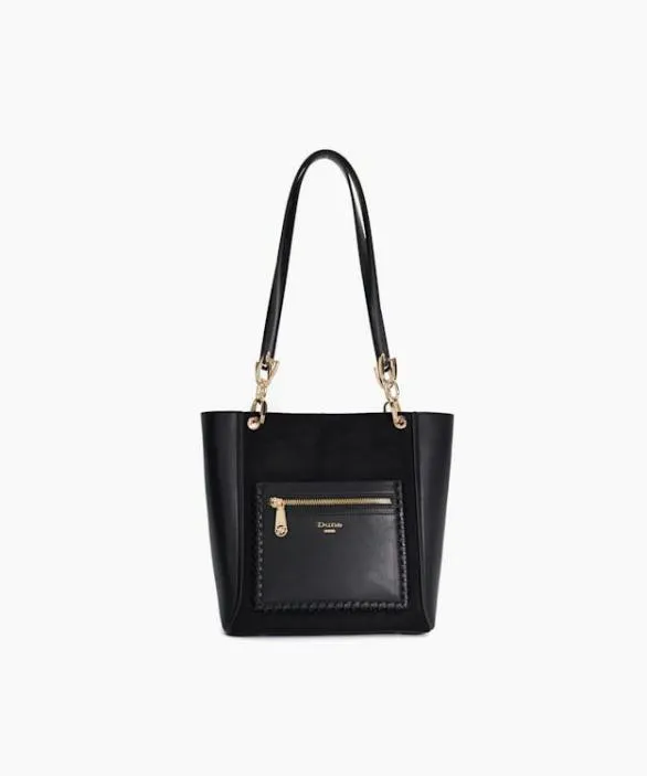 Dune London Black Handbags Women Duckie Black Long Handle Logo Tote Black