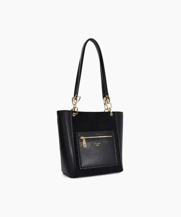 Dune London Black Handbags Women Duckie Black Long Handle Logo Tote Black