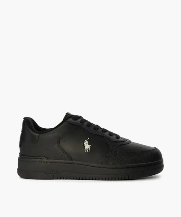 Dune London Black Shoes Men Masters CrtSne Black Leather Trainers Black
