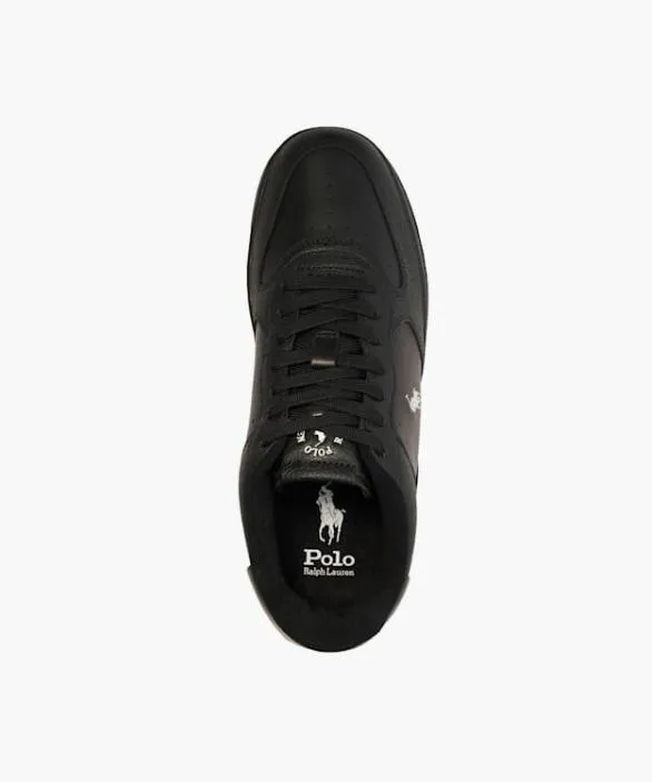 Dune London Black Shoes Men Masters CrtSne Black Leather Trainers Black