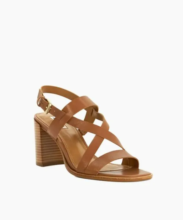 Dune London Block Heeled Sandals Women Juneo Tan Block Heel Strappy Leather Sandals Brown