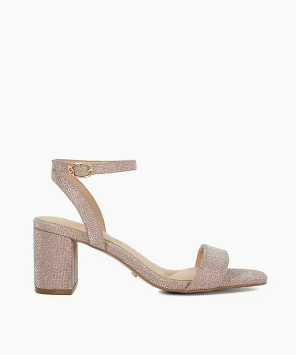 Dune London Block Heeled Sandals Women Melini Rose Gold Block Heel Sandals Metallic