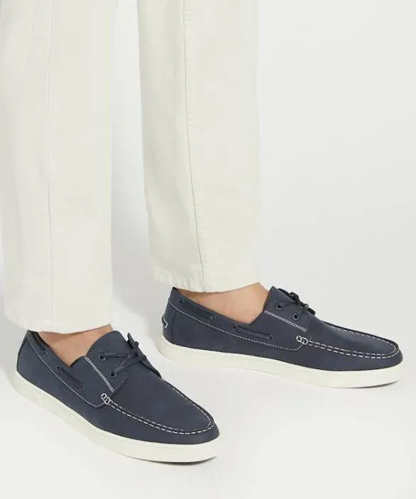 Dune London Boat Shoes Men Blizard Navy LaceUp Boat Shoes Blue
