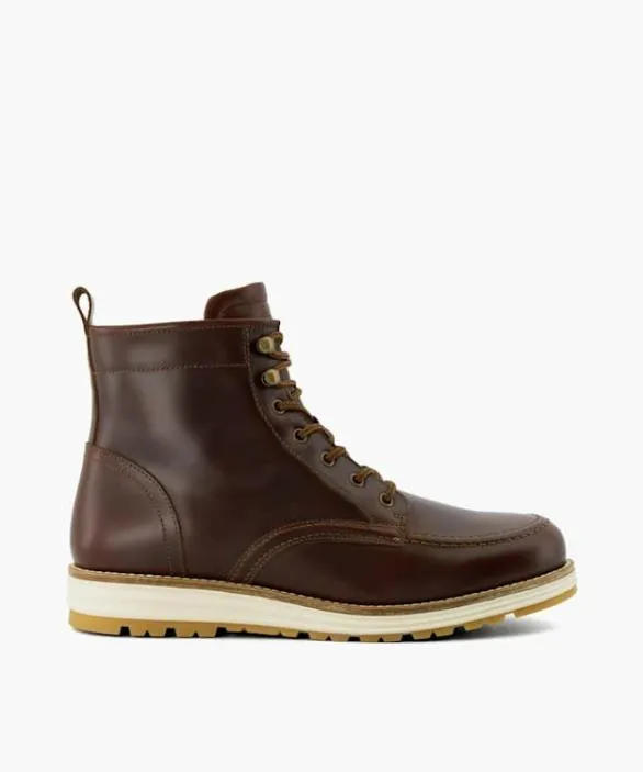 Dune London Brown Boots Men Cranees Dark Brown Leather Hiker Boots Brown