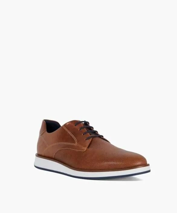 Dune London Brown Shoes Men Beko Tan Perforated Gibson Shoes Brown