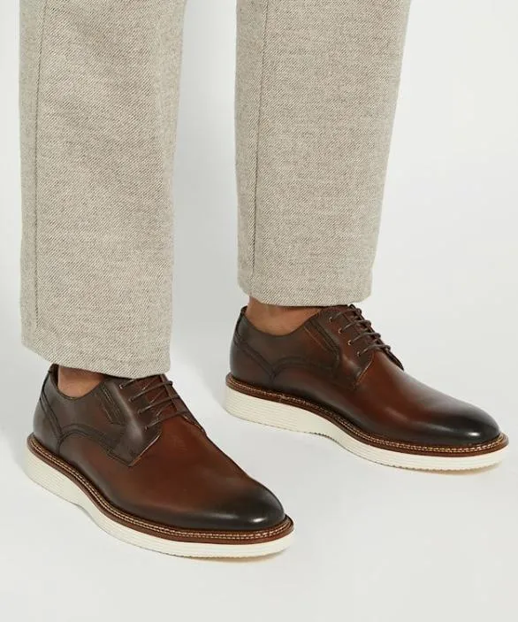 Dune London Brown Shoes Men Blairs Dark Brown Rubber Sole Lace Up Derby Brown