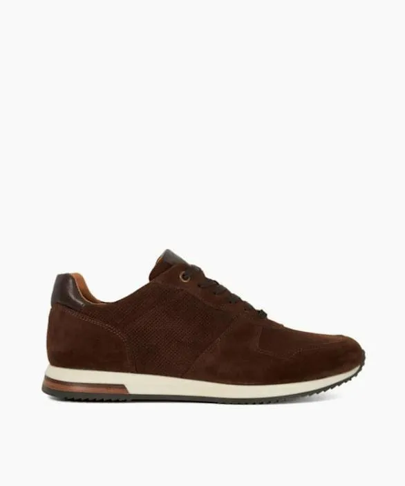 Dune London Brown Shoes Men Trilogy Brown LaceUp Runner Trainers Brown