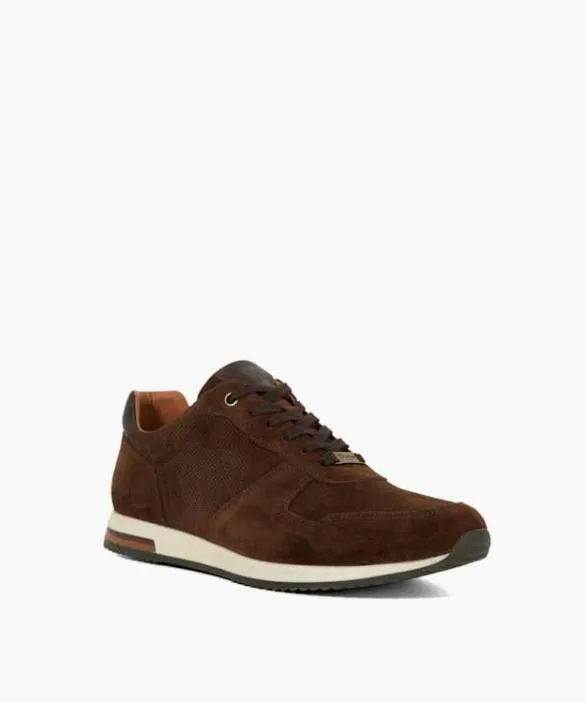 Dune London Brown Shoes Men Trilogy Brown LaceUp Runner Trainers Brown