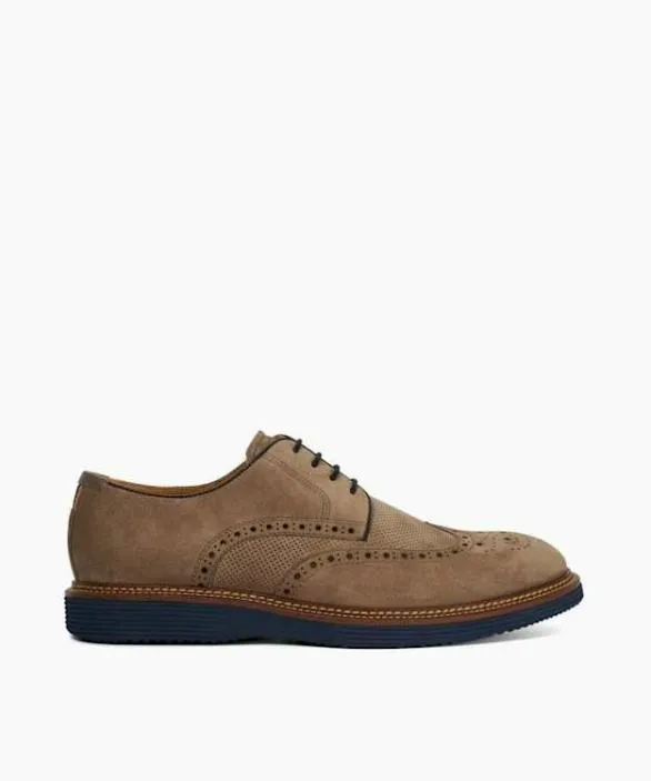 Dune London Casual Shoes Men Benidictus Grey Nubuck LaceUp Brogues Grey