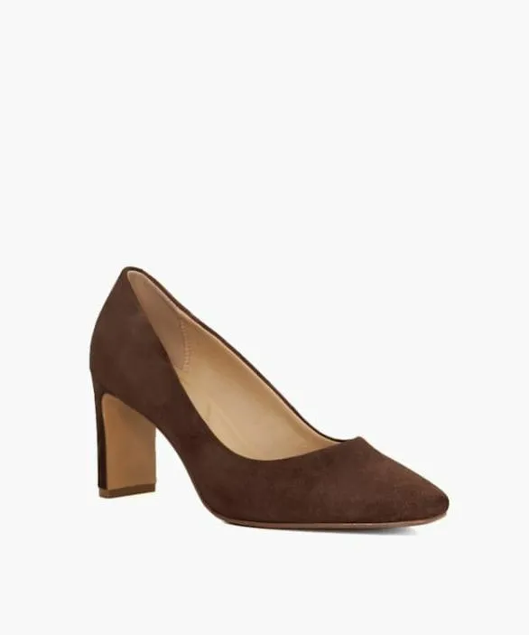 Dune London Court Shoes Women Arriving Brown High Block Heel Court Shoes Brown