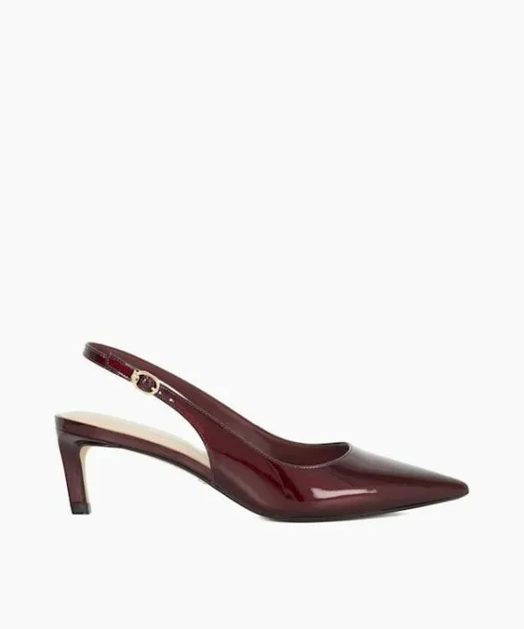 Dune London Court Shoes Women Celinna Red Pointed Toe Kitten Heel Court Shoes Red