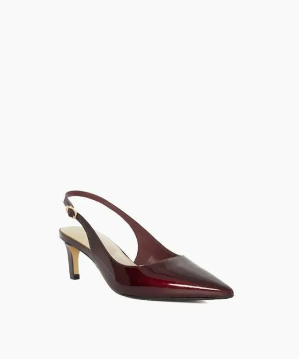 Dune London Court Shoes Women Celinna Red Pointed Toe Kitten Heel Court Shoes Red