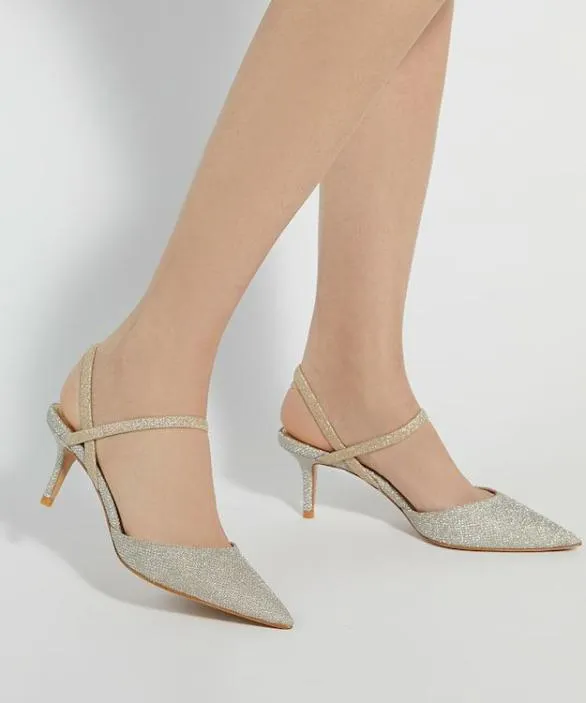 Dune London Court Shoes Women Classical Gold Metallic Slingback Courts Metallic