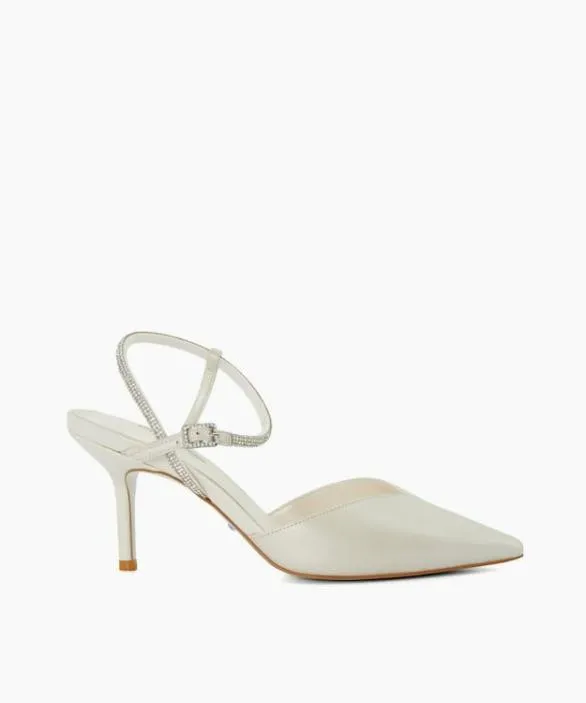 Dune London Court Shoes Women Companion Ivory Open Wedding Courts White