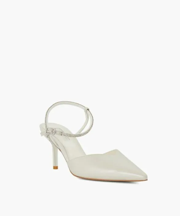 Dune London Court Shoes Women Companion Ivory Open Wedding Courts White