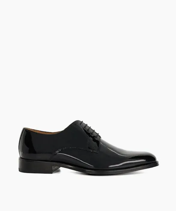 Dune London Leather Sole Shoes Men Salisbury Black Premium Leather Derby Shoes Black
