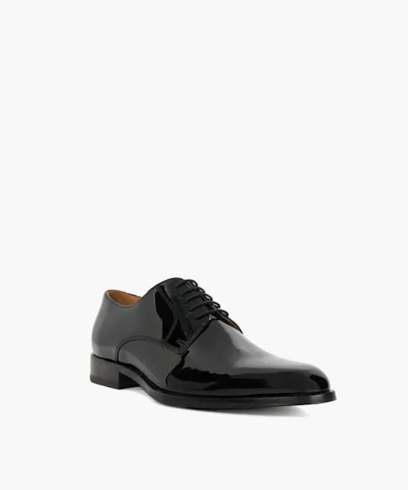 Dune London Leather Sole Shoes Men Salisbury Black Premium Leather Derby Shoes Black