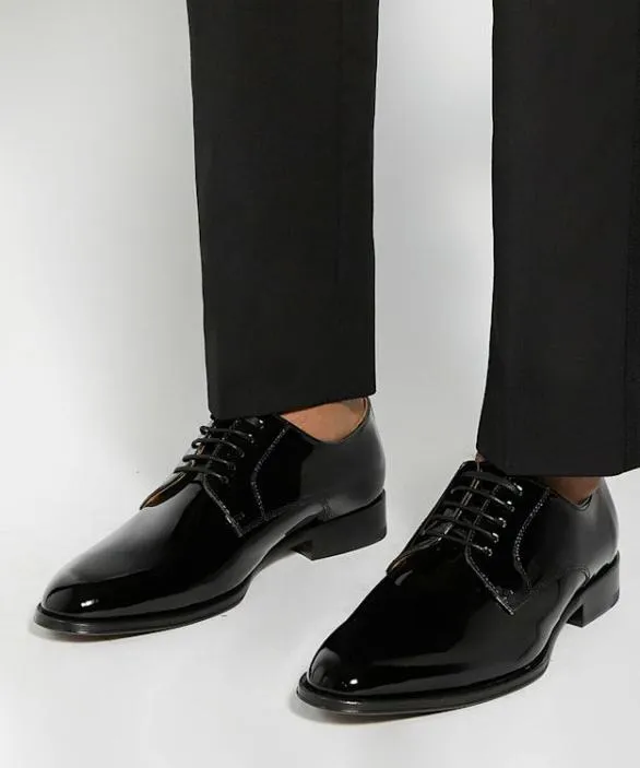 Dune London Leather Sole Shoes Men Salisbury Black Premium Leather Derby Shoes Black