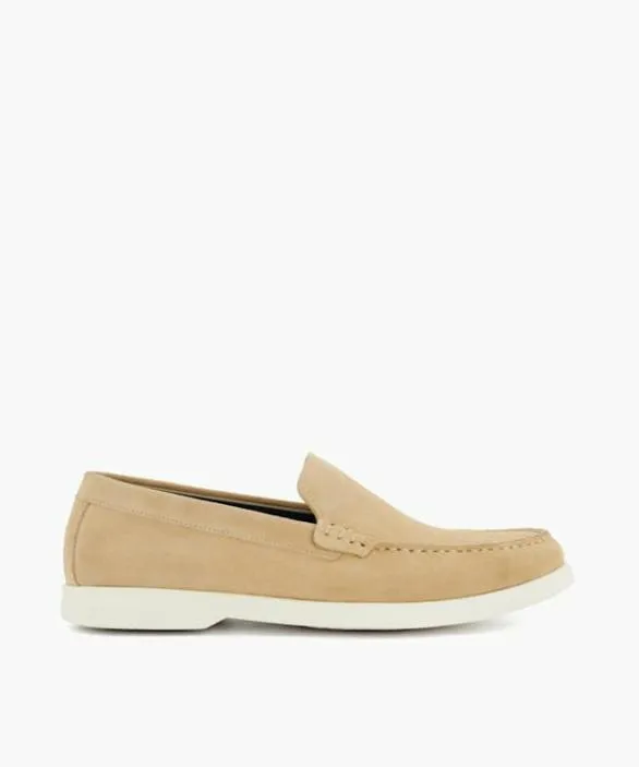 Dune London Loafers Men Buftonn Sand Casual Suede Loafers Neutral