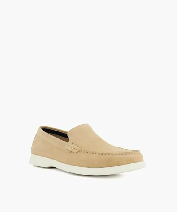 Dune London Loafers Men Buftonn Sand Casual Suede Loafers Neutral