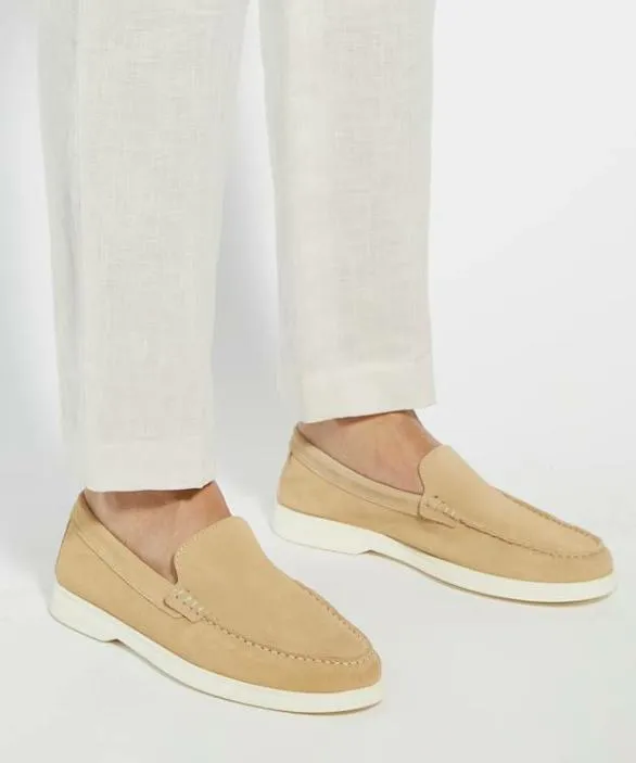 Dune London Loafers Men Buftonn Sand Casual Suede Loafers Neutral