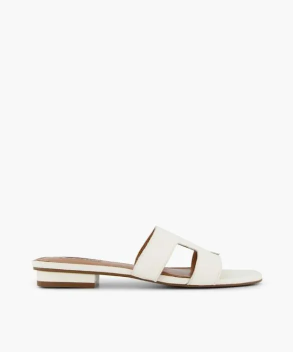 Dune London Loupe Sandals Women Loupe White Wide Fit Smart Slider Sandals White