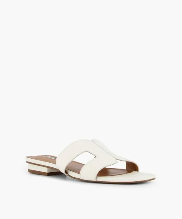 Dune London Loupe Sandals Women Loupe White Wide Fit Smart Slider Sandals White
