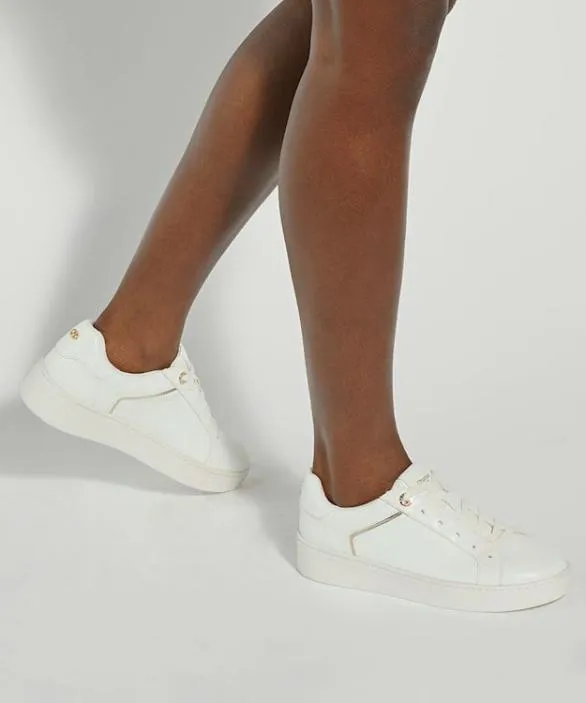 Dune London Trainers Women Elli White Lace Up Chunky Flatform Trainers White